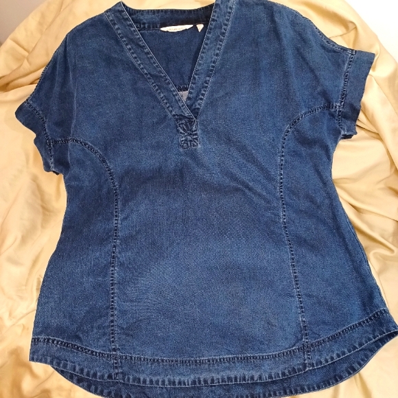 Soft Surroundings Tops - Soft Surroundings Denim V-Neck Top